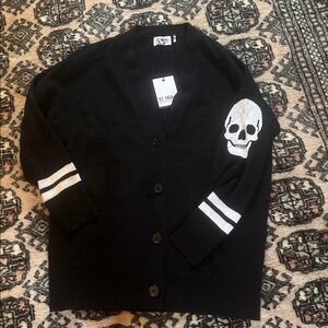 Net 27 miles skull cashmere cardigan